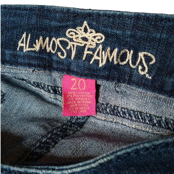 Almost famous Denim Skirt Size 20 Distressed with Studded Pockets - Picture 4 of 4